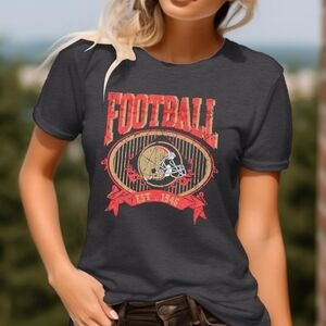 Women's Gray Football Graphic T-Shirt Size Medium